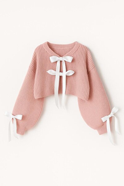 tilvess Fiyonklu Kurdele Detaylı Triko Ceket Hırka