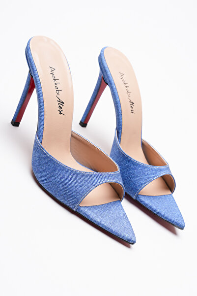 Ayakkabı Ateşi Women's Pointed Toe Thin Heeled Slippers Sona Jeans