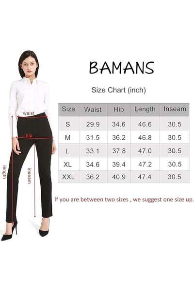 OEM Black, straight, elegant pants for women with 2 pockets, XXL