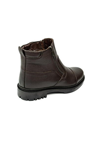 JAMES FRANCO 25992 Brown Leather Men's Boots with Fur Inside