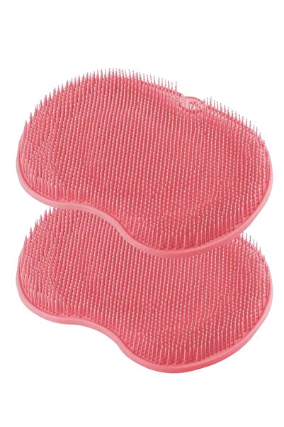 ADORN Silicone Bath Brush with 2 Suction Cups Foot Massage Pad Back Scrubber Body Wash Washcloth
