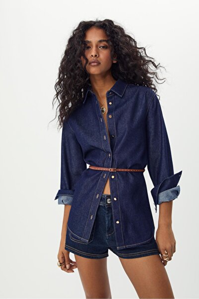 Stradivarius Denim shirt with belt