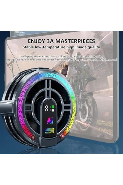 Shopi Magnetic Tablet Cooler, Magnetic Laptop Radiator with 4 Levels Temperature Control & Light, Semicond