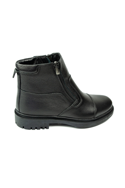JAMES FRANCO 25992 Black Leather Men's Boots with Sheepskin Inside