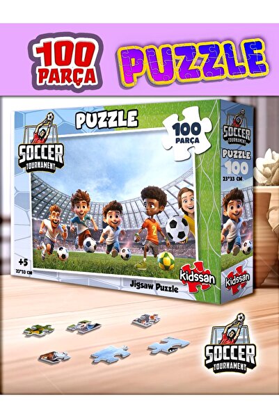 kidssan games 100 PARÇA PUZZLE (YAP-BOZ) EĞİTİCİ KARAKTERLER - SOCCER TOURNAMENT