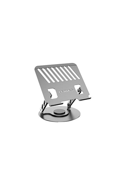 Lenyes حامل كمبيوتر محمول معدني CR190 مع حامل دوار 360 درجة، قابل للتعديل في الارتفاع والزاوية، قابل للطي