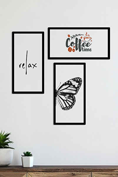 Zevahir Mobilya Dekorasyon COFFE TIME RELAX KELEBEK KANADI Set de pictură MDF...