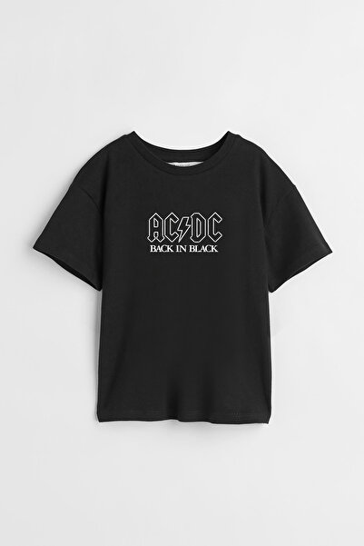 Darkia تي شيرت للأطفال للجنسين بتصميم مطبوع عليه فرقة موسيقى الروك AC DC بالل...