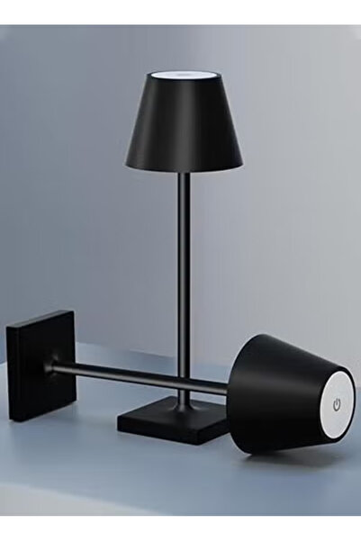 VALUE Set of 2 wireless lamps, touch dimming, wireless, waterproof, rechargeable, 3 color modes, black