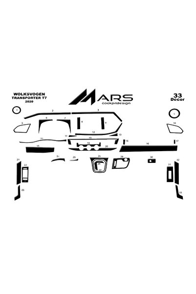 Marscockpitdesign فولكس واجن ترانسبورتر 2020 - كونسول - توربيدو