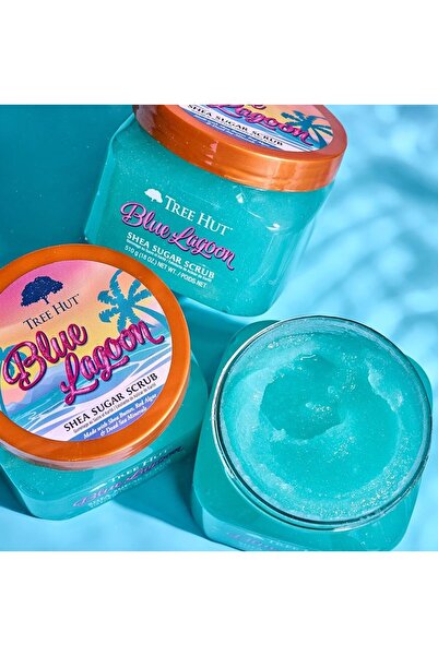 TreeHut Tree Hut Blue Lagoon Shea Sugar Scrub with Shea Butter, Red algae & Coconut Sea Minerals 510g