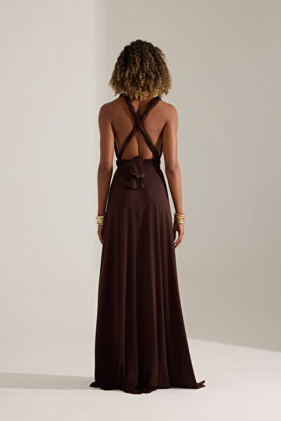 BETTY & SAM NADA KAHVERENGİ ELBİSE