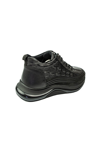 Nobel 5014 Μαύρες δερμάτινες ανδρικές μπότες