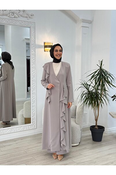 MISS DALIDA Detayı Hareketli Kumaş Kap Vizon t24k-8008