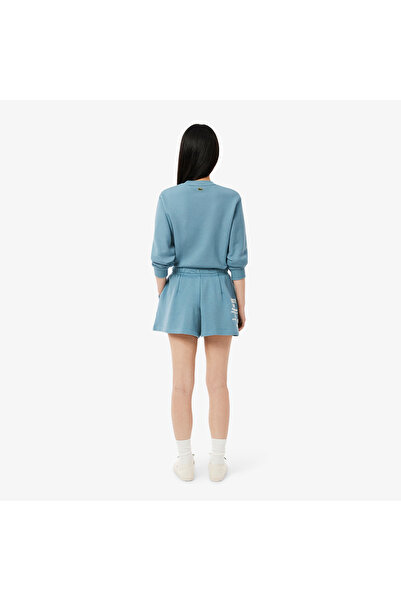 Lacoste Pleated Fleece Kadın Mavi Şort