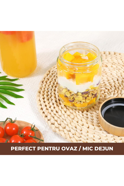 Elindor Set of 6 Elindor® Glass Containers, Sweets, 470 ml, Dimensions 9.1x9.1x10.2cm, Transparent