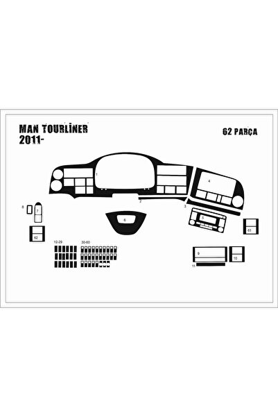 Marscockpitdesign غطاء وحدة التحكم/الغطاء التوربيدي Man Tourliner 2011-62P