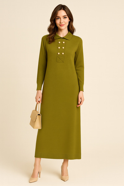semela New Season Button Detail Knit Dress