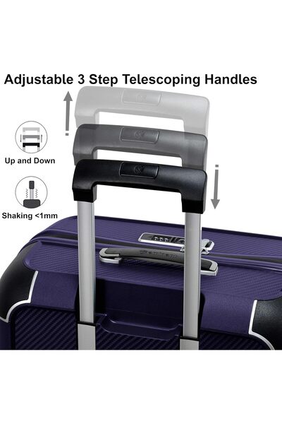 eminent Hard Shell 3-Piece Suitcase Luggage Sets for Unisex – B0002 | Ultra Lightweight Polypropyl