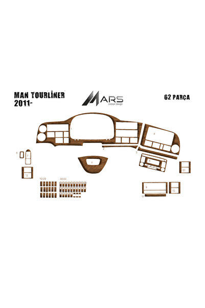 Marscockpitdesign غطاء وحدة التحكم/الغطاء التوربيدي Man Tourliner 2011-62P
