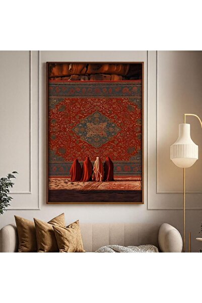 Marktna Najdi art design canvas painting with a hollow silver frame