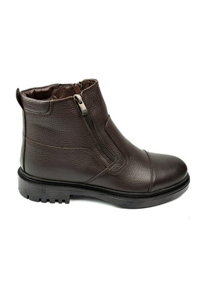 JAMES FRANCO 25992 Brown Leather Men's Boots with Fur Inside