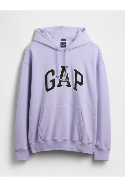 GAP Erkek Mor Heavyweight Oversized Logo Sweatshirt