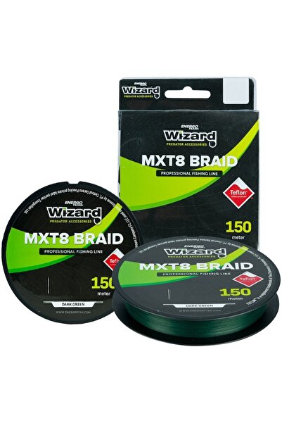 wizard MXT8 Braid Textile Fishing Line, Dark Green, 0.15mm, 150m, 12.2kg