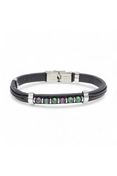 SeyCey.co Emerald Stone Leather Bracelet |   February 14 Valentine's Day Gift