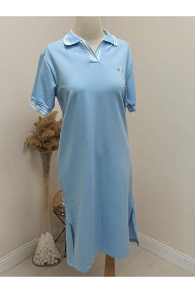 Kokoşum Butik 7305 Φόρεμα με μεταλλικά αξεσουάρ Baby Blue