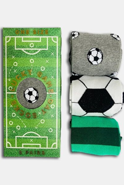 OEM Set of 3 pairs of unisex colorful socks Football Day, one size, Multicolor