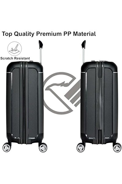 eminent Hard Shell 3-Piece Suitcase Luggage Sets for Unisex - Ultra Lightweight Polypropylene with 4