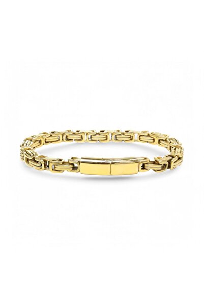 Mestore Yellow King Chain Bracelet with Lock Mechanism 6mm
