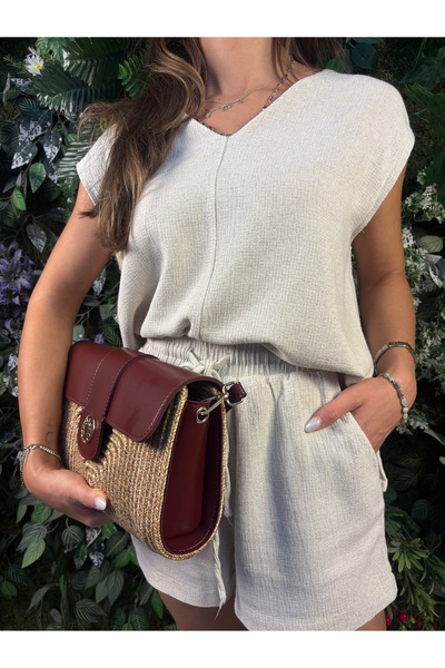 MaVaux Capri Straw Look Leather Blend Stylish Shoulder Crossbody Bag