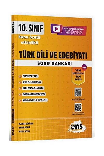 Anla Kazan Yayınları ENS 2026 10. Sınıf Türk Dili ve Edebiyatı Etkinlikli Soru Bankası Yeni Müfredat