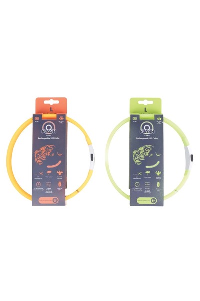 M-PETS Flash Led Neck Collar Green (L)