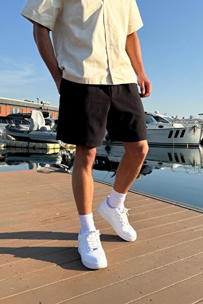 Flaw Wear Bermuda Waist Elastic Basic Shorts