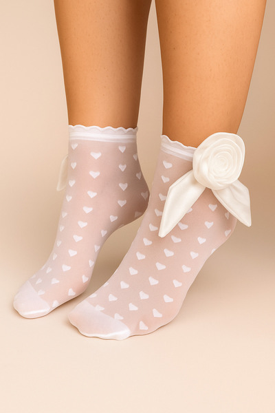 shefox 2 Pairs Women's Accessories Heart Pattern Fancy Premium Socks