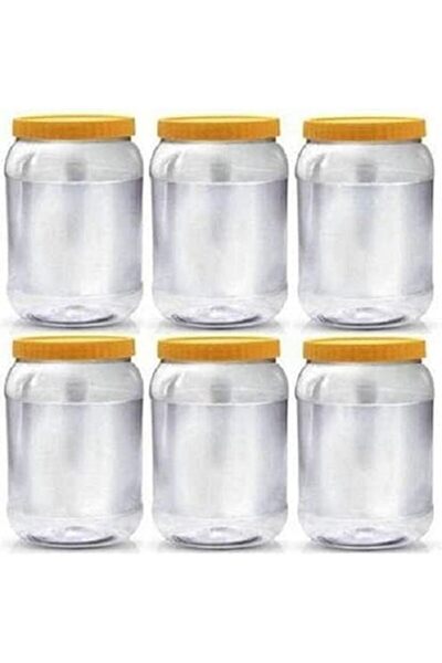 Alsaqer 6-Pieces Plastic Spice Storage Pet Jar - Sunpet 1500 ml Round Clear Jars with Lid - Plastic