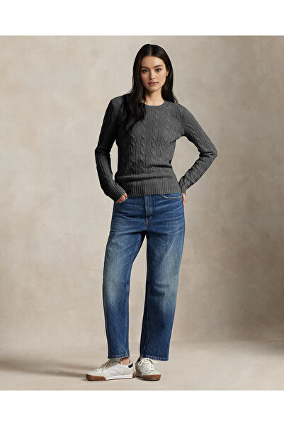 citystyle Women's Dear Couple Combination Unisex Crew Neck Anthracite Knitwear Sweater