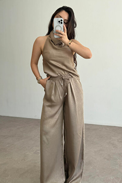 My Blog Mink Satin Blouse and Pants Set - 51211