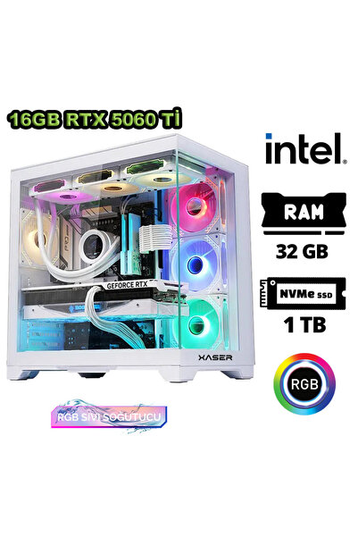 XASER Sword X180 i7 12700KF 32GB Ram 1TB M.2 NVMe SSD 16GB RTX5060Ti Sıvı Soğ...