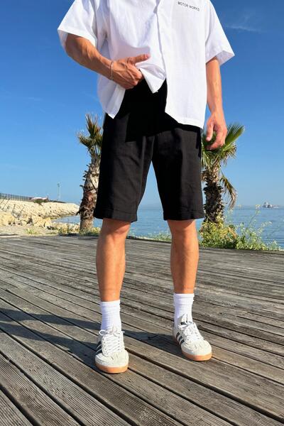 Flaw Wear Λινό Βερμούδα με κορδόνια