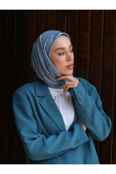 MODA Mk Cotton Scarf - Blue Gray
