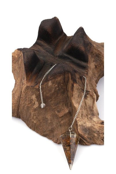 Taş-Mir Tiger Eye Natural Stone Orgonite Pendant Pendulum