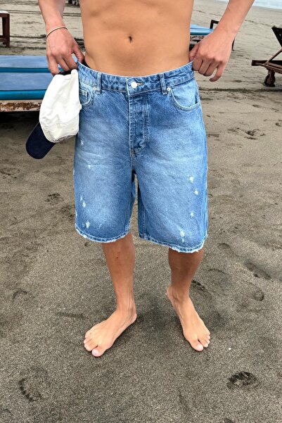 Flaw Wear Τζιν σορτς με σκισμένες λεπτομέρειες