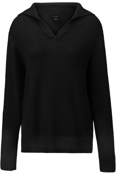 OEM Women's loose blouse, knitted sweater, with "V" collar, black, size S