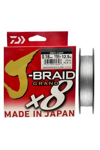 daiwa J-Braid Grand 135mt 0.18mm 8X Gray Light İp Misina