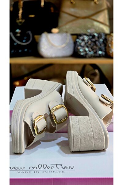 Şanzelize Buckle Detailed Thick Heeled Women's Shoes