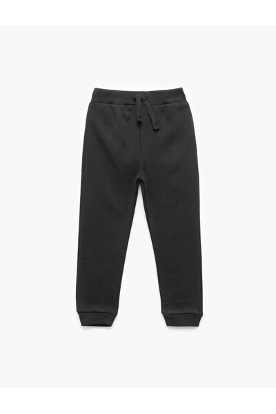 Koton Beli Lastikli Şardonlu Basic Jogger Siyah Erkek Bebek Eşofman Altı 6Wmb40017Tk